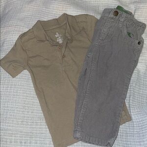 HONEST polo with CRAZY 8 grey corduroy pants baby boys